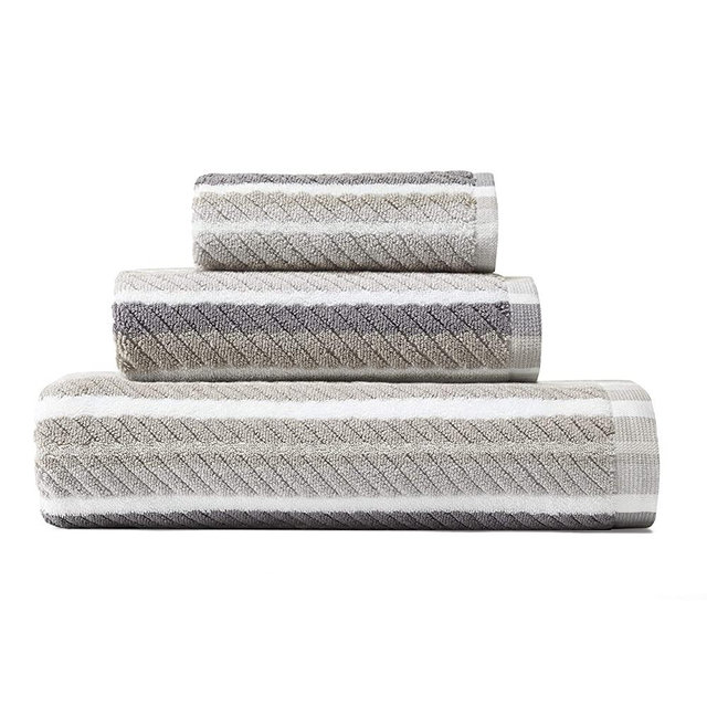Tommy Bahama Ocean Bay Stripe Bath Towel Set, 54 x 28, Grey