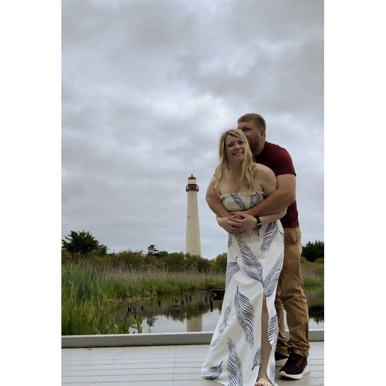 Michele and Lee visiting the Cape May lighthouse!