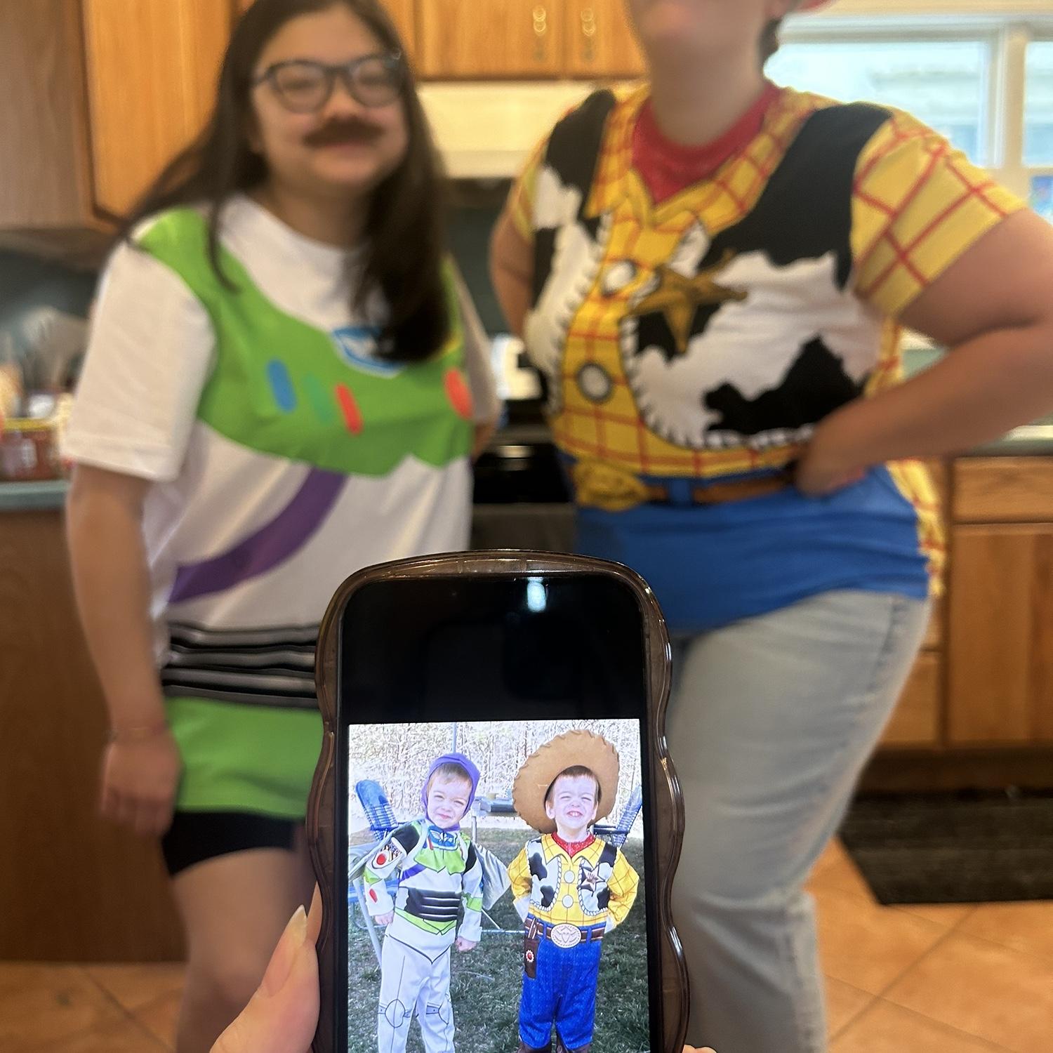 Anna and Amber dressed as John and Michael