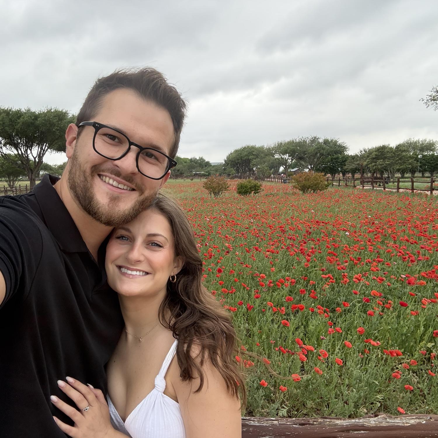 Immediately pre-engagement. Wildflower winery in Fredericksburg, TX 4.19.2025