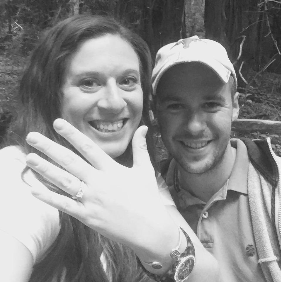 Moments after Tim proposed to me in Muir Woods.