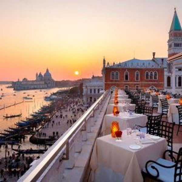 Dinner in Venice overlooking the canal
