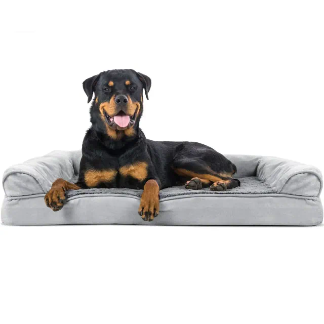 FurHaven Plush & Suede Orthopedic Sofa Dog Bed - Jumbo, Gray