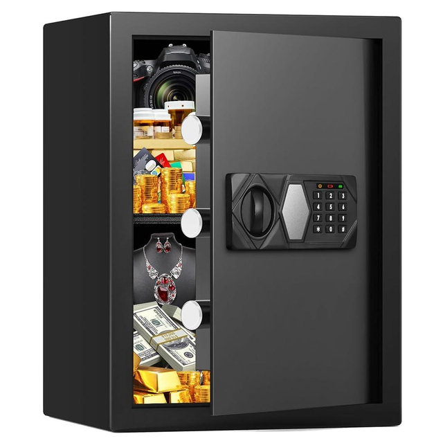 2.9 Cub Fireproof Safe for Home Use, Home Safes Box with Spare Keys and Alarm System, Anti-Theft Fire Proof Safe for Home Business Office