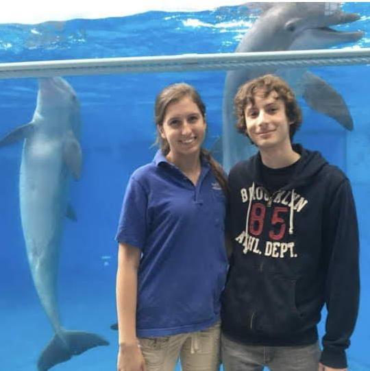 Steven visited Nicole after her volunteer shift at the aquarium