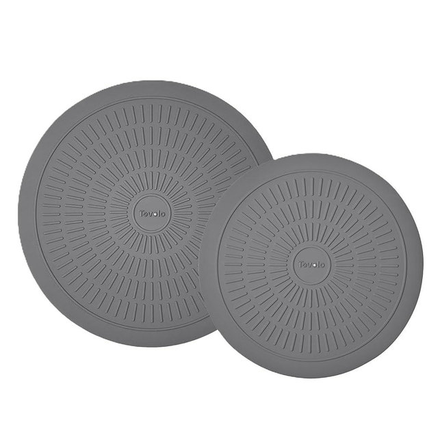 Tovolo Silicone Microwave Mats 10 & 12 Inch Set of 2 Heat Resistant Non Slip Silicone Trivet for Hot Plate Bowl Mug, Dishwasher Safe Barrier Mats with Thermal Ridges for Heating & Handling Cookware