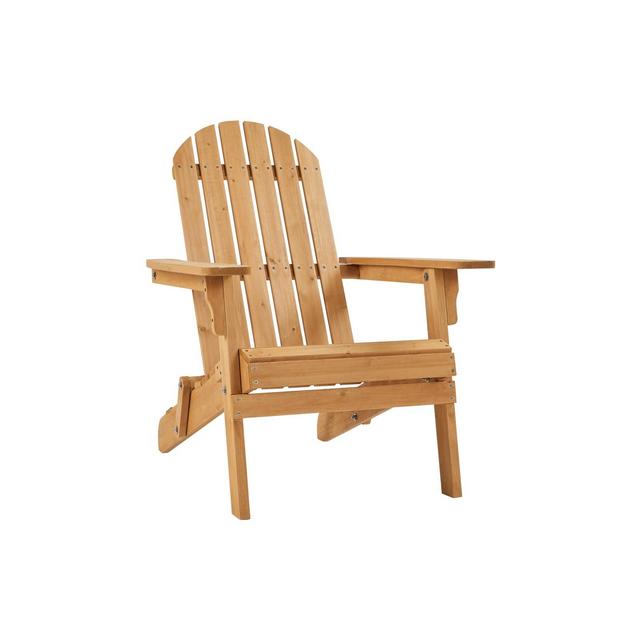 Yaheetech Folding Adirondack Chair Solid Wood Garden Chair Weather Resistant, Brown