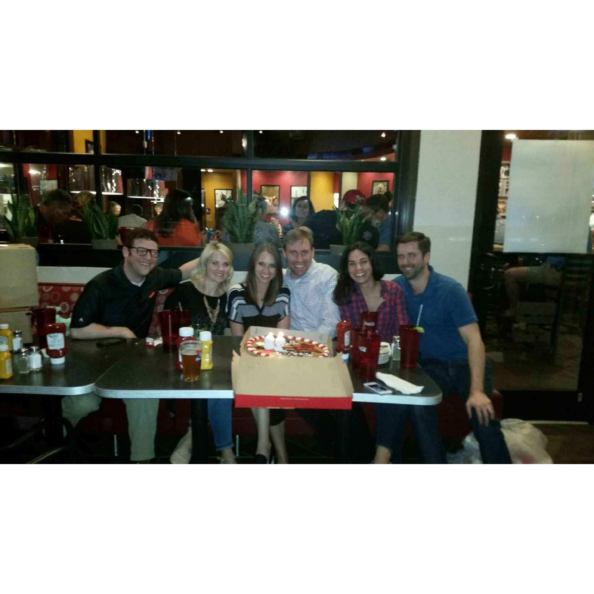 Celebrating Kate's birthday with friends