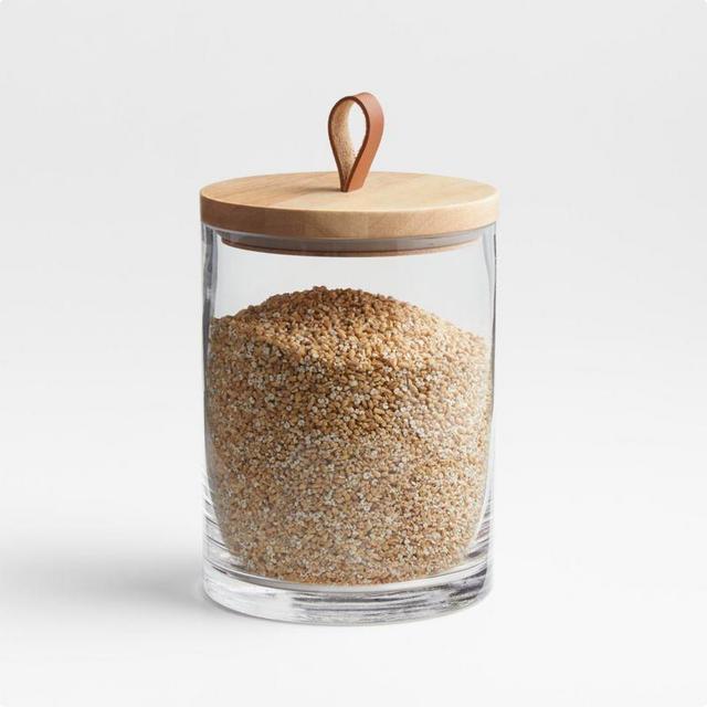 Tomos Medium Glass Canister with Wood Lid