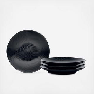 Black on Black Appetizer Plate, Set of 4