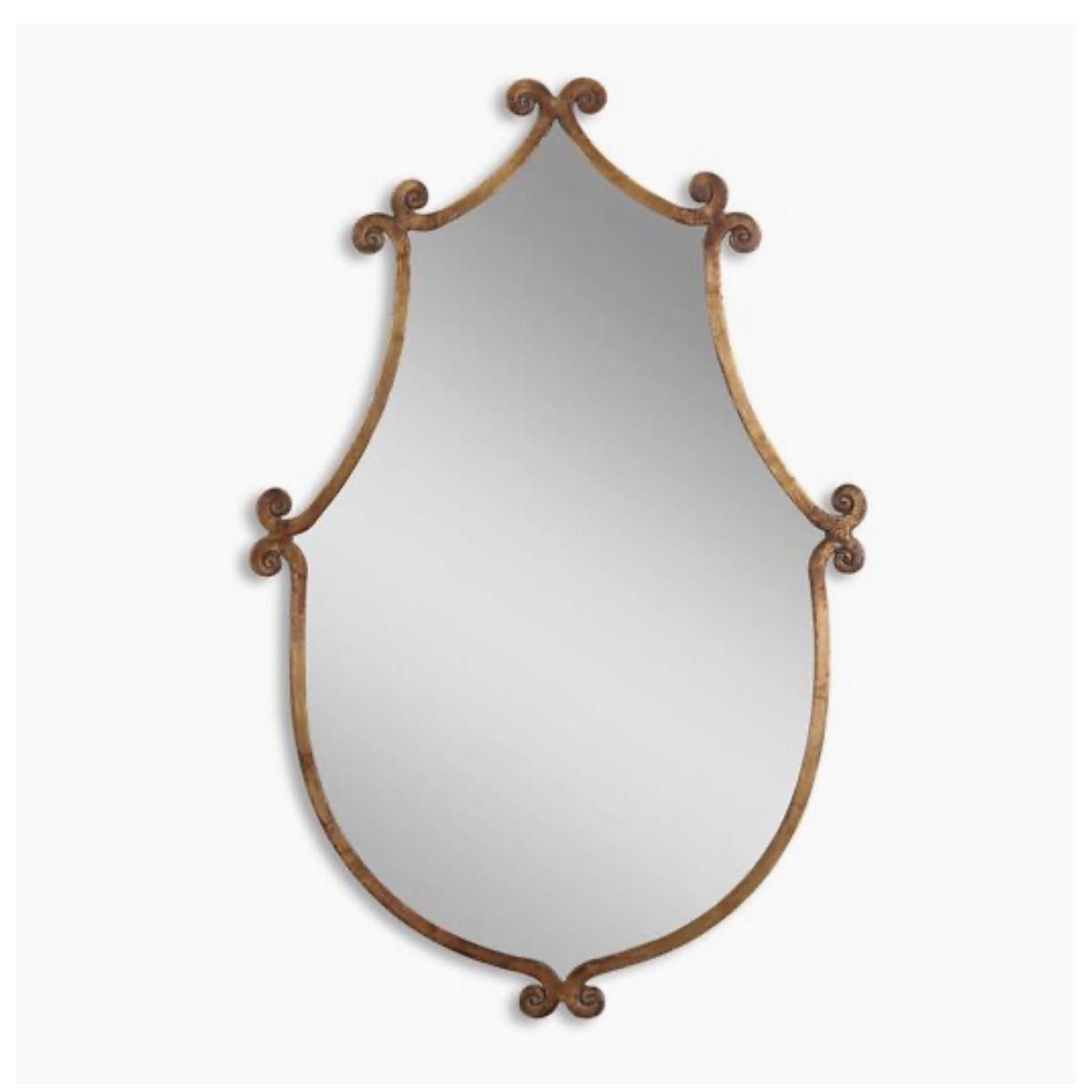 Mara Wall Mirror, Antiqued Gold