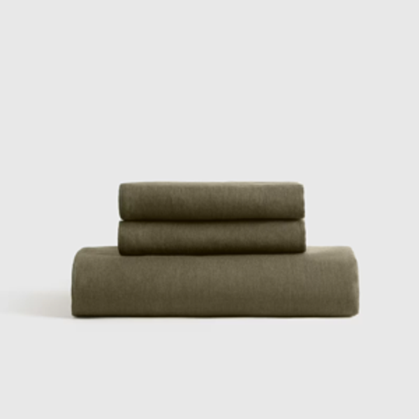 European Linen Fitted Sheet Set - King - Olive