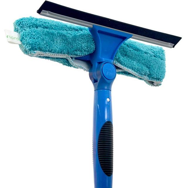 EVERSPROUT Swivel Squeegee and Microfiber Window Scrubber Combo | 2-in-1 Window & Glass Cleaning Tool | Adjustable to Clean from Multiple Angles | Includes 10-Inch Squeegee Blade (No Pole)