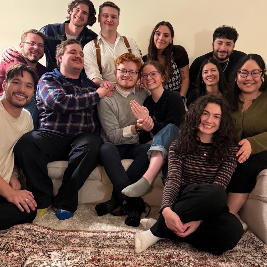 We got engaged in Emily and Nate’s backyard!! They were such a huge part of the proposal planning and helping with a surprise party with lots of friends in Novi, Michigan