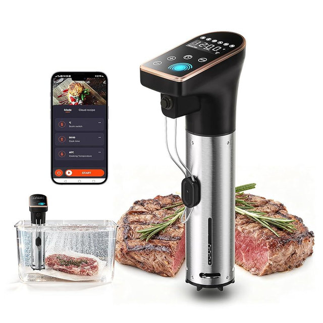 1300W Sous Vide Precision Cooker Machines(2.4G WIFI), IPX7 Full Waterproof Immersion Circulator, New Quiet Brushless Motor, 6 One-Touch Presets, Effortless Gourmet Meals