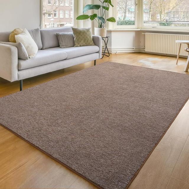 Amearea Modern Soft Area Rug, Chic Color Washable Rugs for Living Room, Home Decor Fluffy Carpet, Cute Accent Kids Rugs for for Bedroom Nursery Dorm Indoor Room Decor, Brown White, 6x9 Feet