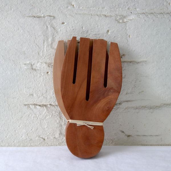 Wooden Hand Salad Servers