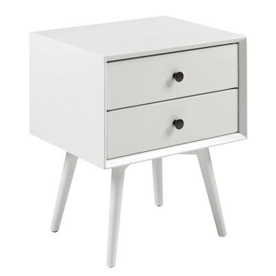 WALNUT 2 Drawer Mid-Century Modern Solid Wood Nightstand