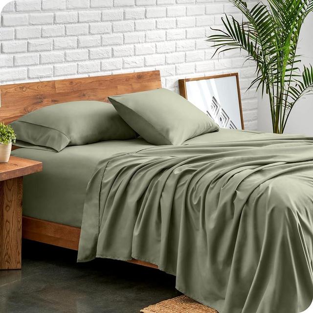 Bare Home Queen Sheet Set - Luxury 1800 Ultra-Soft Microfiber Queen Bed Sheets - Double Brushed - Deep Pockets - Easy Fit - 4 Piece Set - Bedding Sheets & Pillowcases (Queen, Sage)