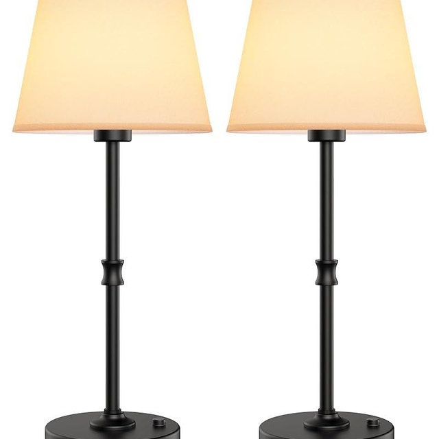 EppieBasic Cordless Table Lamp Rechargeable: Fast Charging & Long Lasting - 2700K Warm Light Vintage Brass Lamps - Dinning Living Room Bedroom - 2 Pack