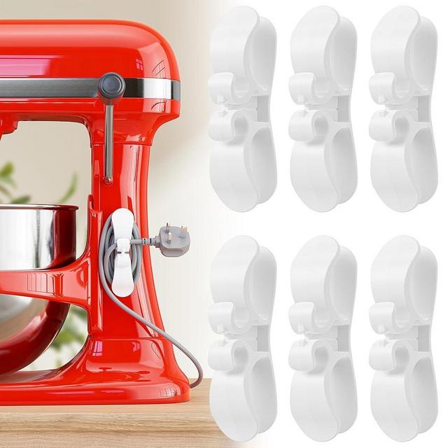 6PCS Upgraded Cord Organizer for Appliances, Kitchen Appliance Cord Organizer Stick On, Appliance Cord Wrappers, Cord Holder, Cord Winder for Air Fryer, Blender, Coffee Maker, Pressure Cooker, Toaster