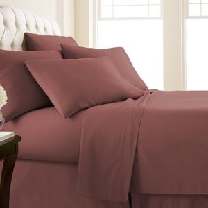 Southshore Fine Linens - Vilano Springs - 6 Piece - Extra Deep Pocket Sheet Set , KING , Marsala (Terra Cotta)