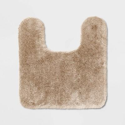 Performance Nylon Contour Bath Rug Tan- Threshold - New