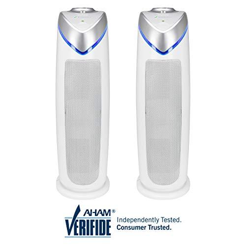 Germ Guardian True HEPA Filter Air Purifier for Home, Office, Bedrooms, Filters Allergies, Pollen, Smoke, Dust, Pet Dander, UVC Sanitizer Eliminates Germs, Mold, Odors, Quiet 22 inch 3-in-1 AC4825W2PK