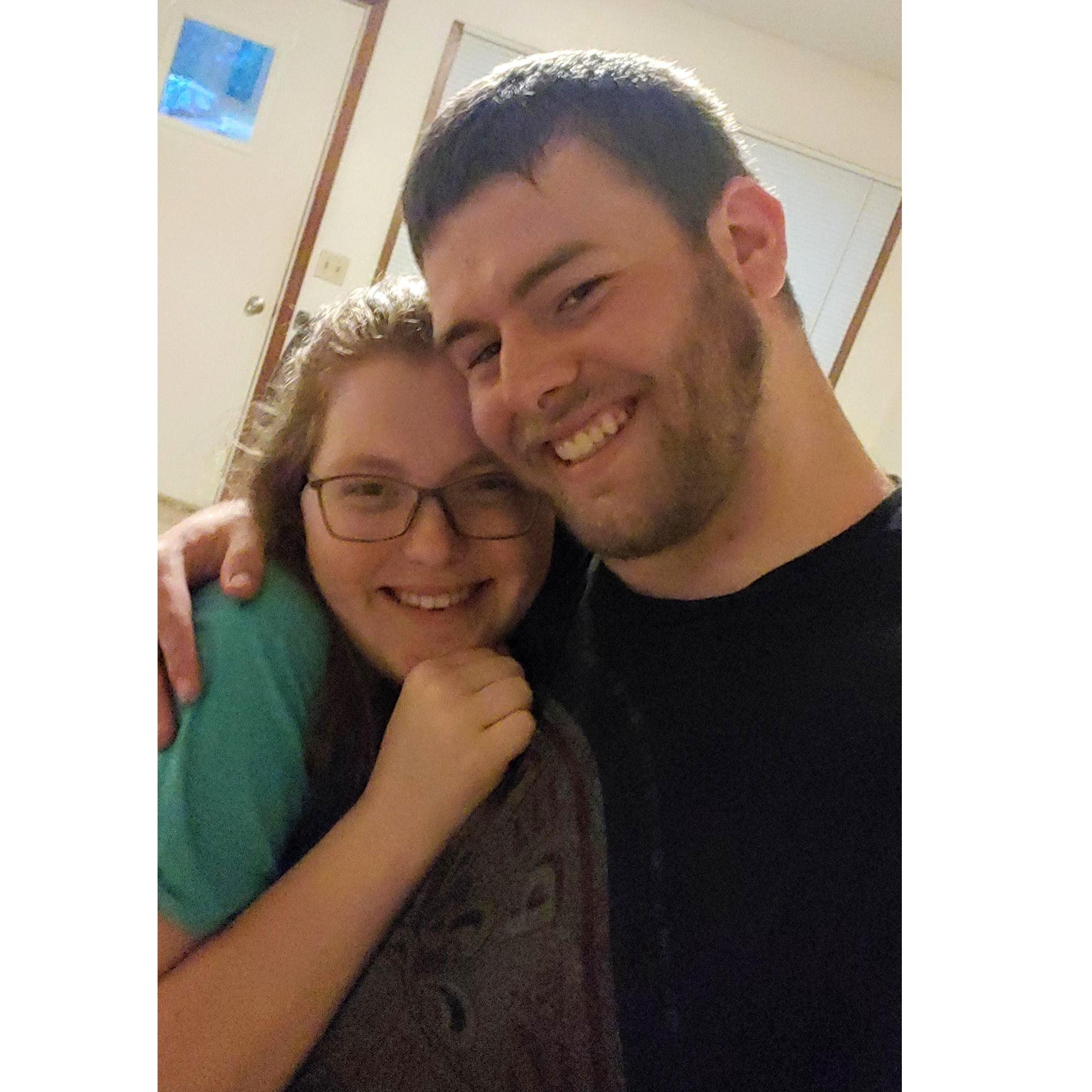 My amazing fiancee helping me move into my first apartment.