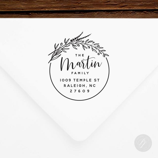 Return Address Stamp #129 - Wooden or Self-Inking Options - Personalized - Gifts, Weddings, Newlyweds, Housewarming - INCLUDES HANDLE
