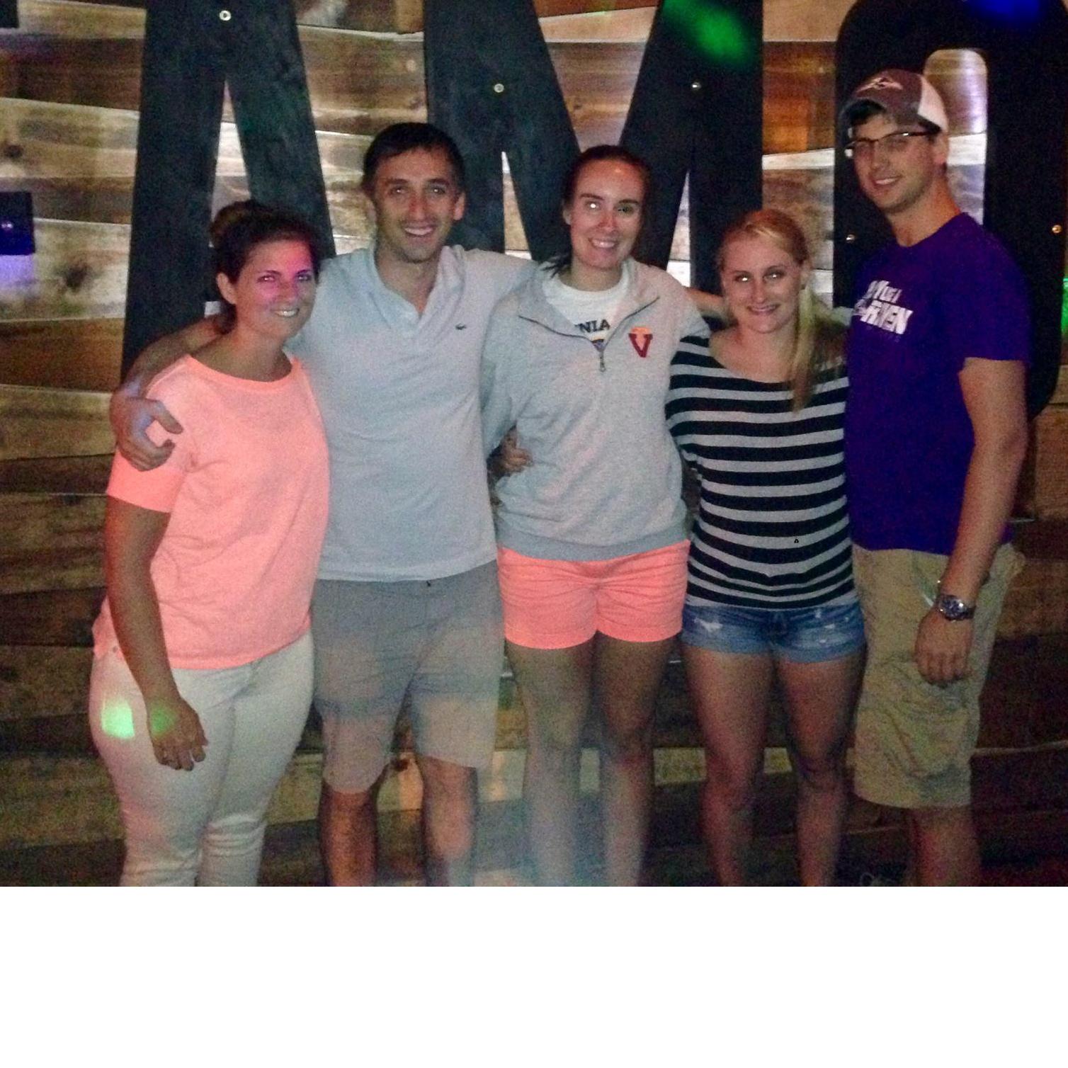 Friends hanging out at Jimmy's