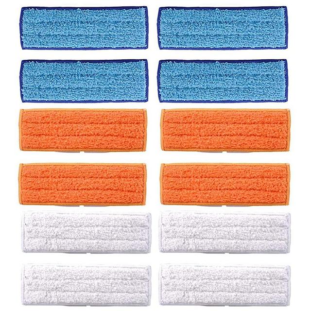 LICORNE Mop Heads Washable Mopping Pads for IRobot Braava Jet 240 241 Mop Pads, Reusable Reusable Wet Damp Dry Pads Sweeping 12 Pcs