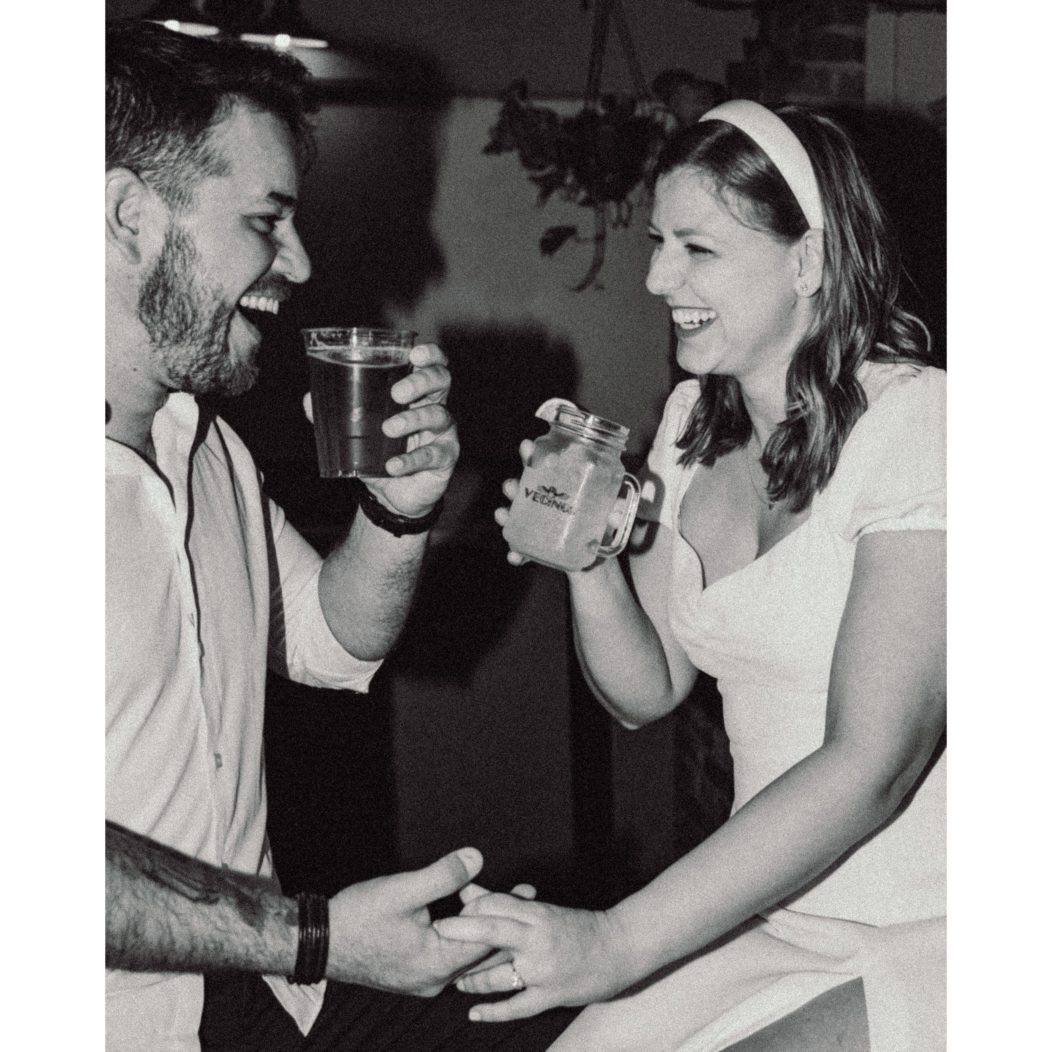 We took our engagement photos at the bar where we met- Vecino's in Gainesville, FL