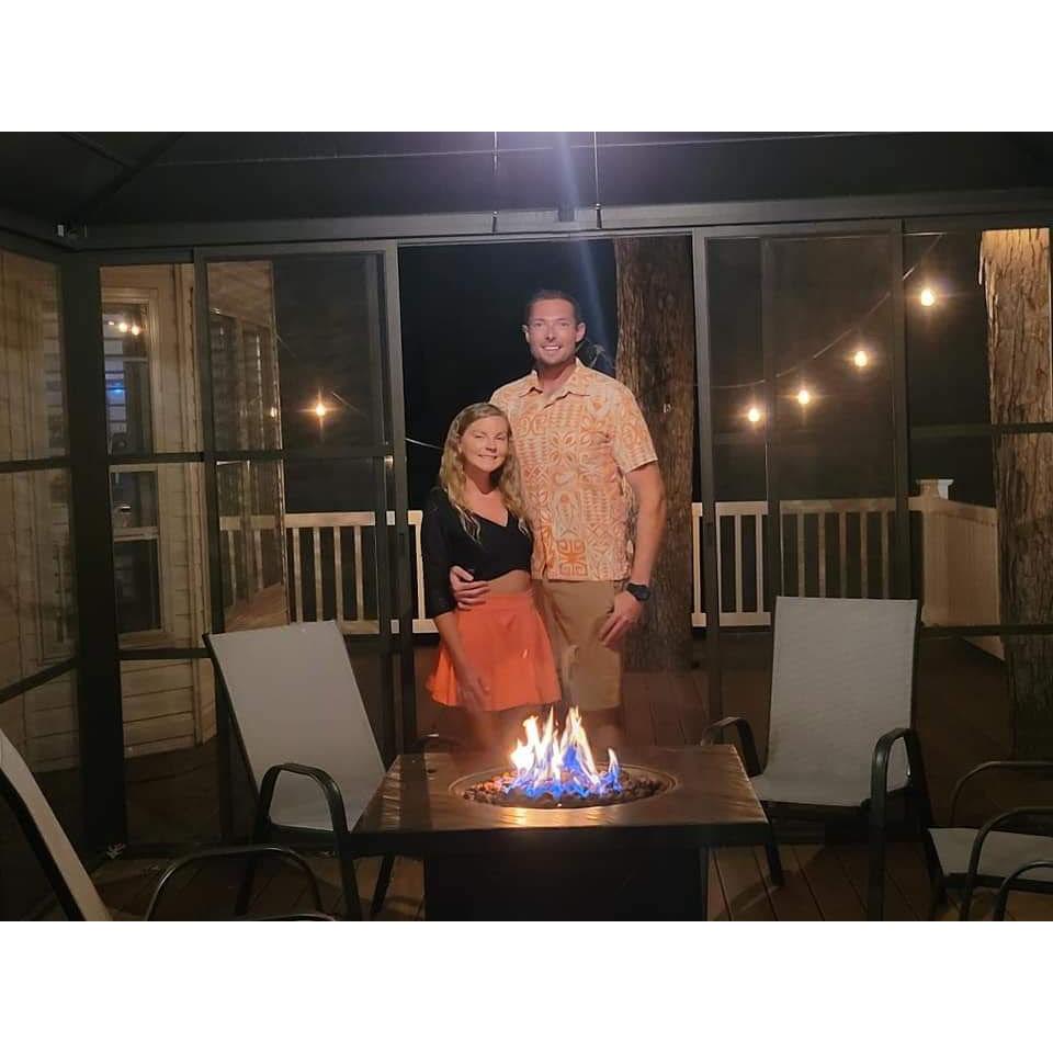 Where you will find us most nights enjoying the view on our back deck while the dogs run wild