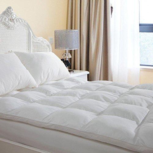 D & G THE DUCK AND GOOSE CO Overfilled Extra Thick Mattress Topper Queen Size, Gel Fiber Filled Bed Topper Mattress Pad Pillowtop