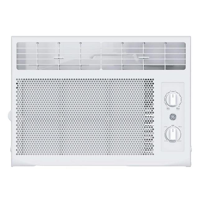 GE Window Air Conditioner Unit, 5,000 BTU for Small Rooms up to 150 sq ft. with Manual Adjustable Fan and Cooling Settings, Perfect for Small Bedroom or Living Room, Easy Install Kit Included, White