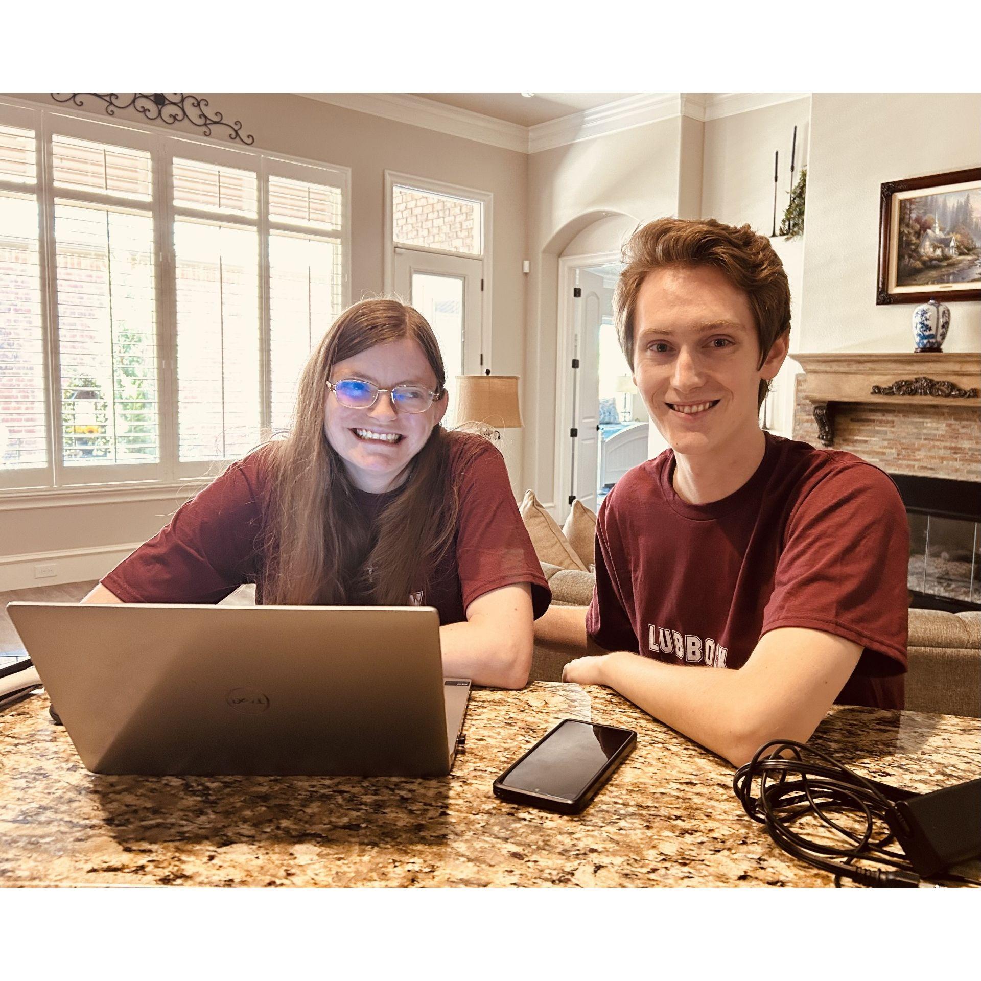 Here we are buying our first house together while visiting Grandma Norma and Grandpa Jim in Lubbock, Texas!