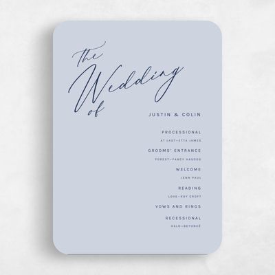 Blue Rounded Wedding Program - Blair