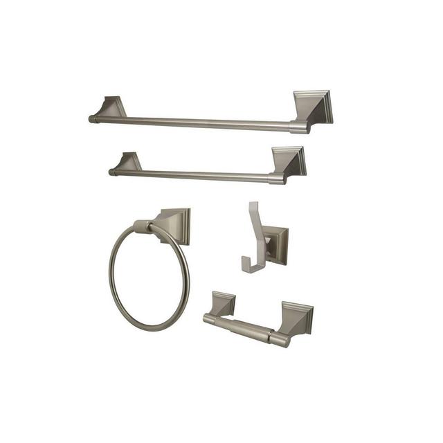Satin Nickel 5-piece Bathroom Accessory Set - Kingston Brass