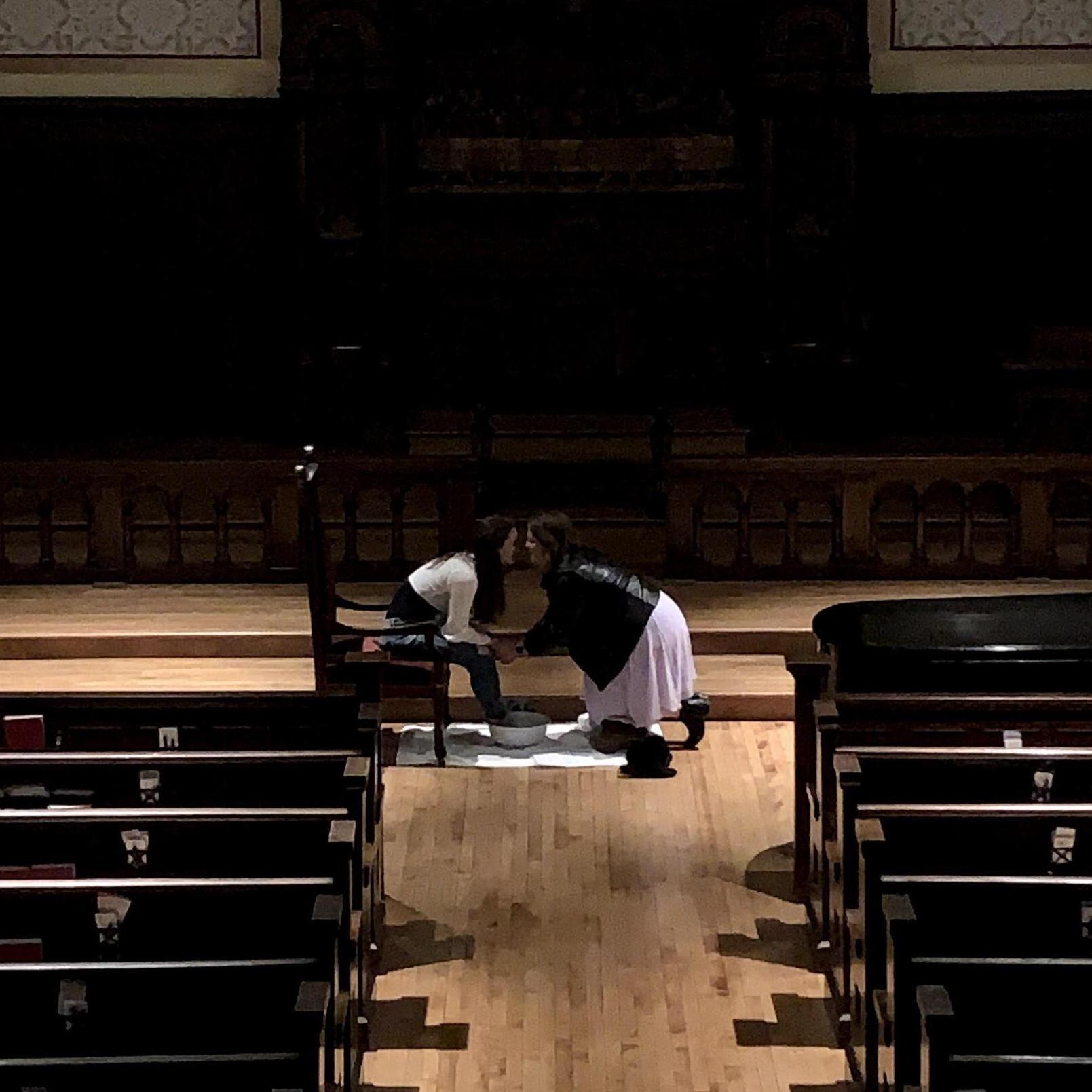 Part of one of our proposals - foot washing at the church we reconnected at on Maundy Thursday