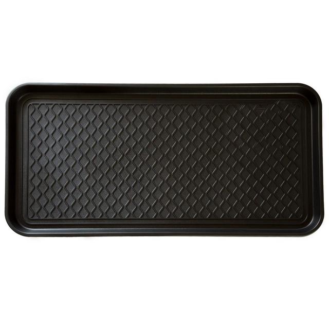 Large All-Weather Indoor/Outdoor Boot Tray - Weather-Resistant Plastic Shoe Mat with Raised Edge for Entryways, Decks, and Patios by Stalwart