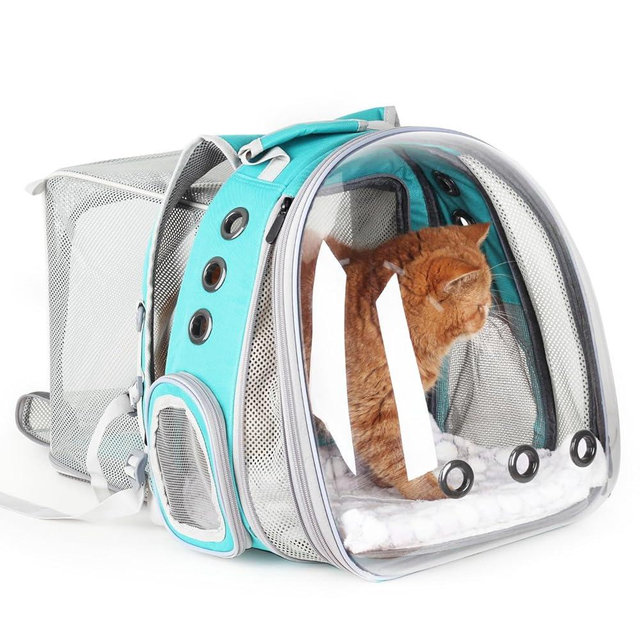 Lollimeow Cat Carrier Backpack, Bubble Dual Expandable Backpack Carrier, Pets and Small Dogs,Airline-Approved, Designed for Travel, Hiking, Walking & Outdoor Use (Dual Expandable-Green)