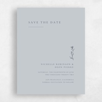 Vintage Blue Wedding Save the Date - Brantley Bloom
