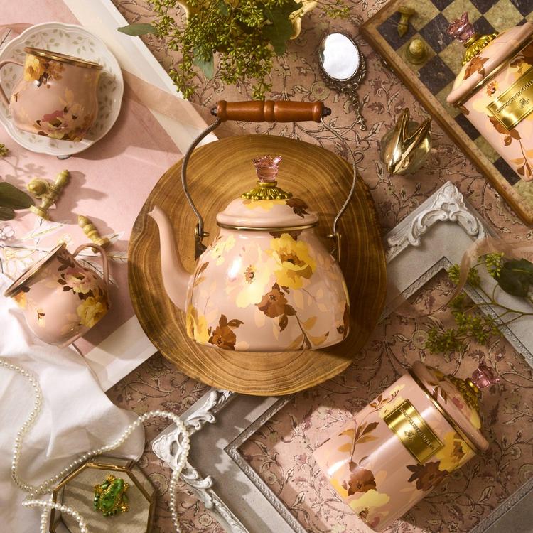 MacKenzie-Childs, Wild Rose Mauve Tea Kettle | Zola
