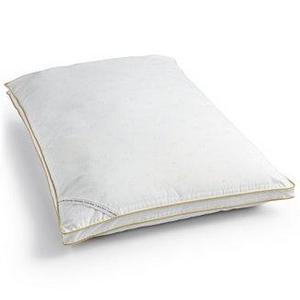 Tossed Logo Print Medium Density Down Alternative Gusset Standard Pillow, Hypoallergenic