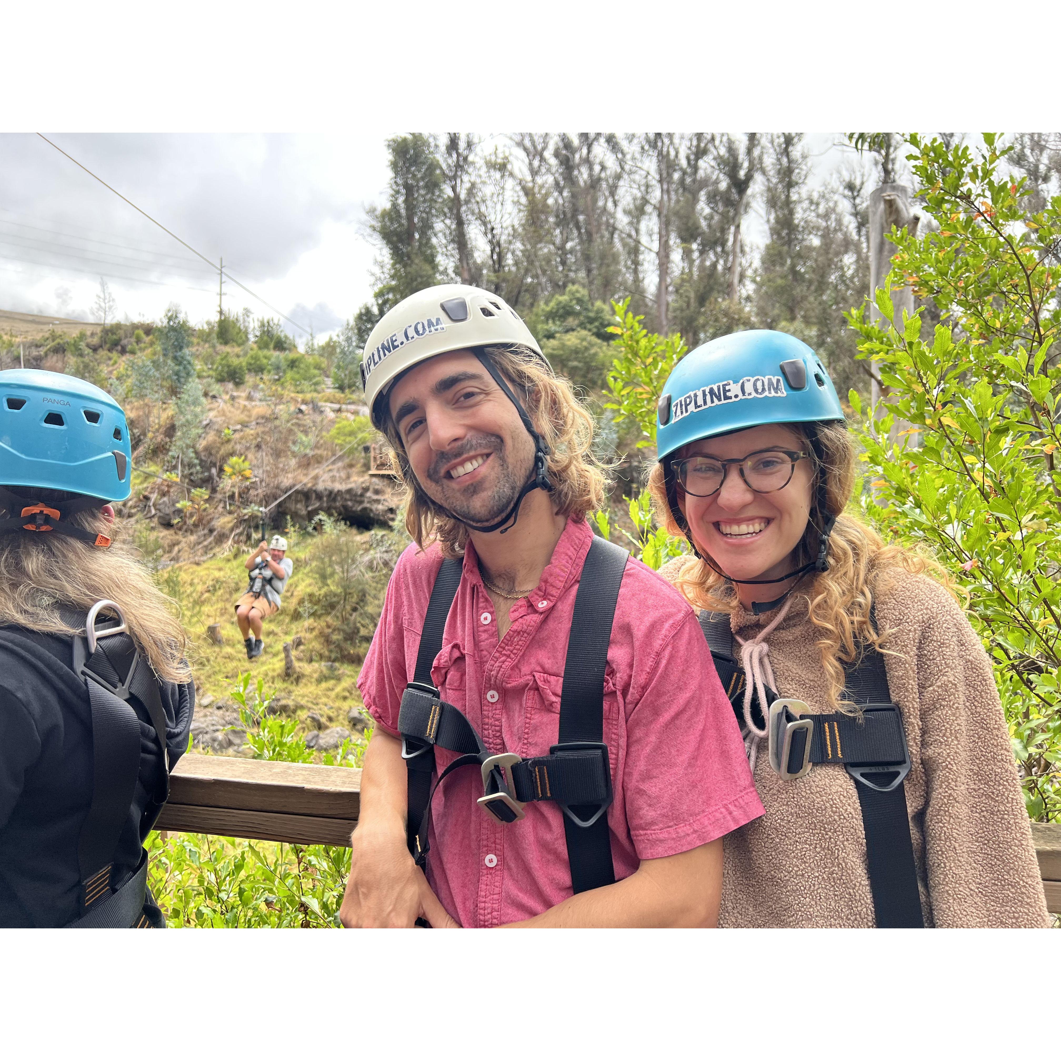 Our first time zip lining