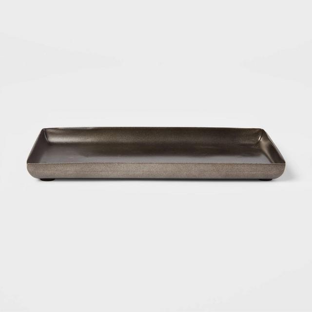 Aluminum Tray with Aged Metal Finish Gray - Threshold™