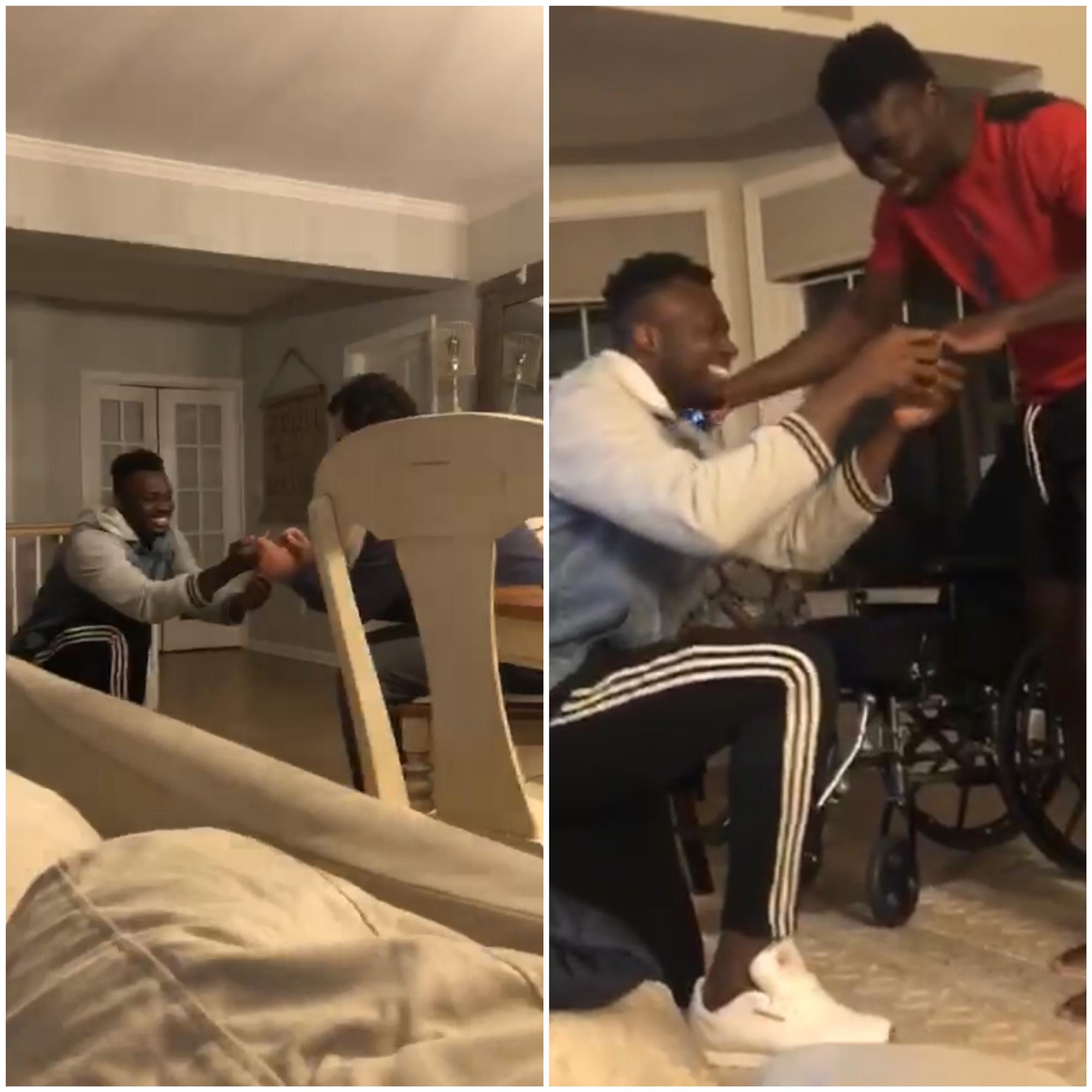 Will practicing his proposal on his dad and brother.