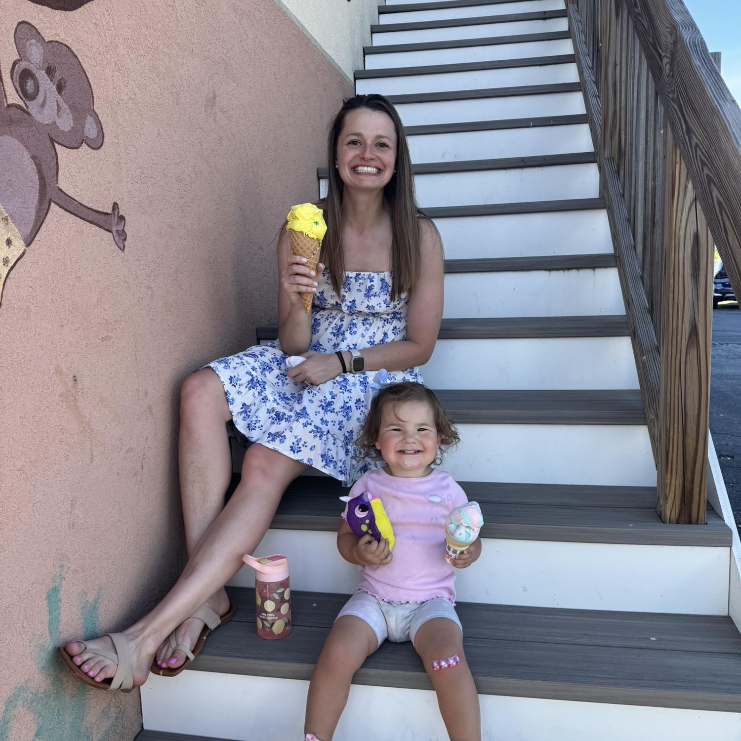 Enjoying T and Mila’s favorite dessert 🍦