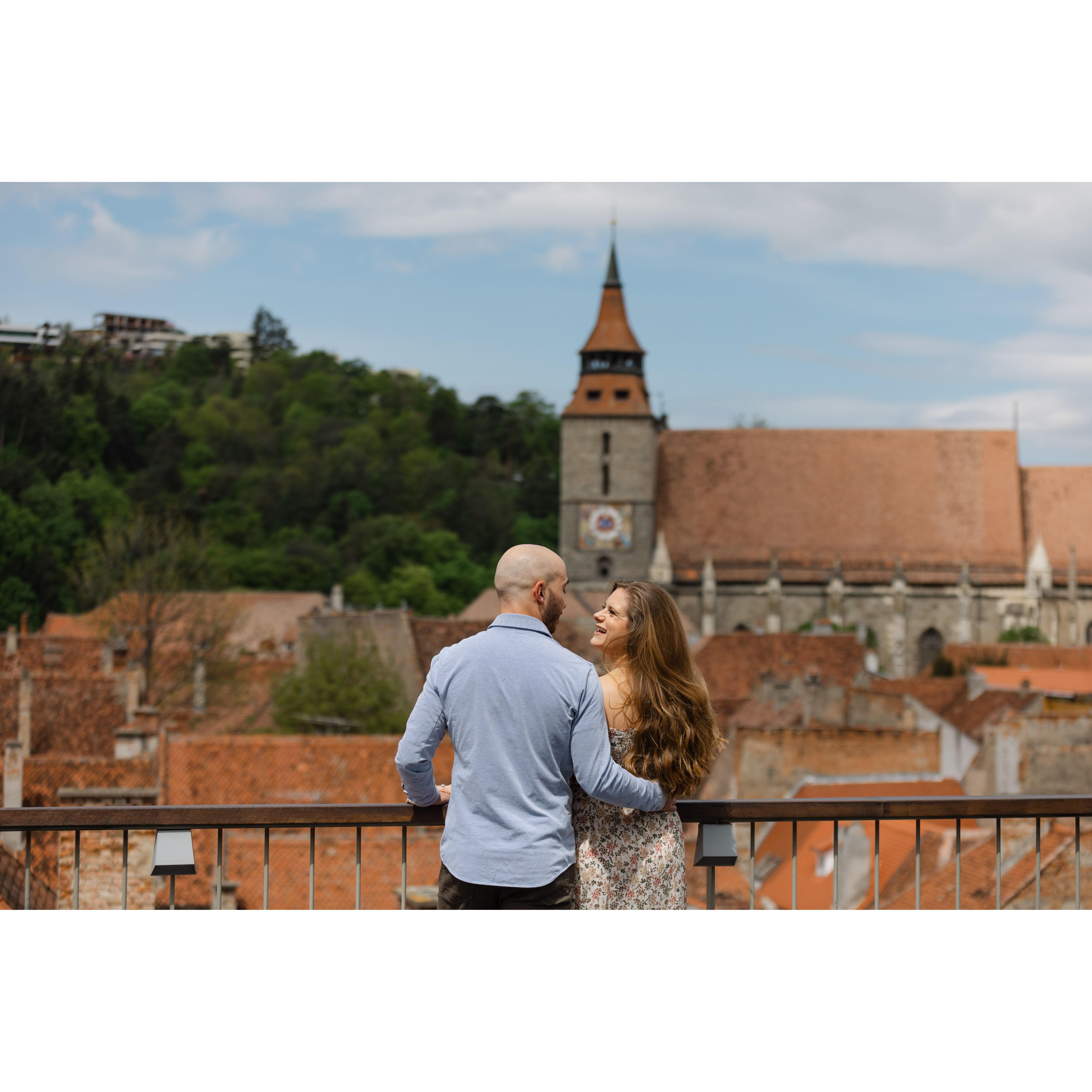 From our recent trip to Romania, here we are in Brasov overlooking the Black Church.